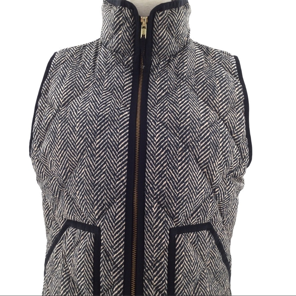 J. Crew‎ Herringbone Quilted Vest Jacket size S 60% down 20% waterfowl feathers - Picture 9 of 15
